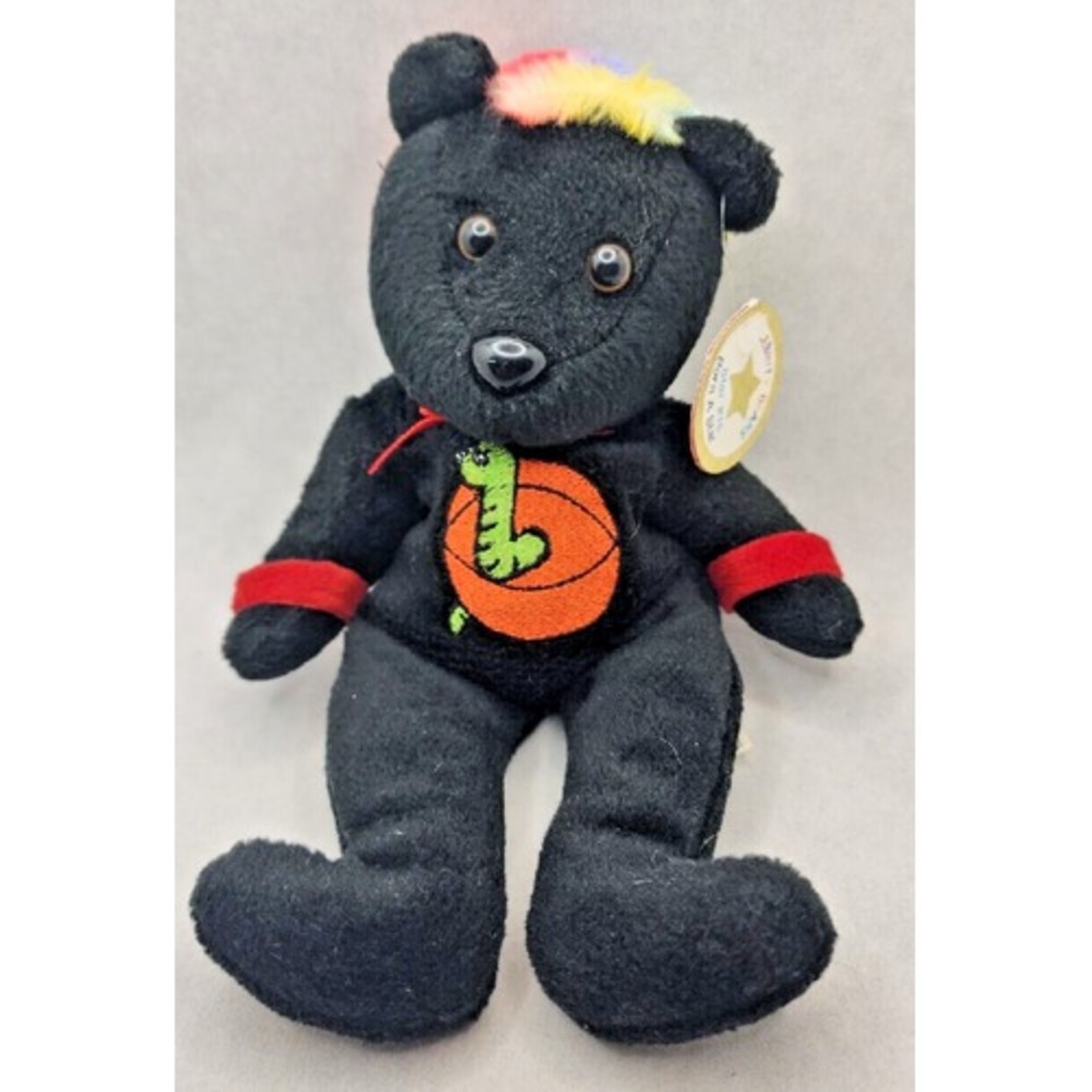 JC Celebrity Bear Star #15 Dennis Rodman The Worm Plush BB22 Black Rainbow Hair